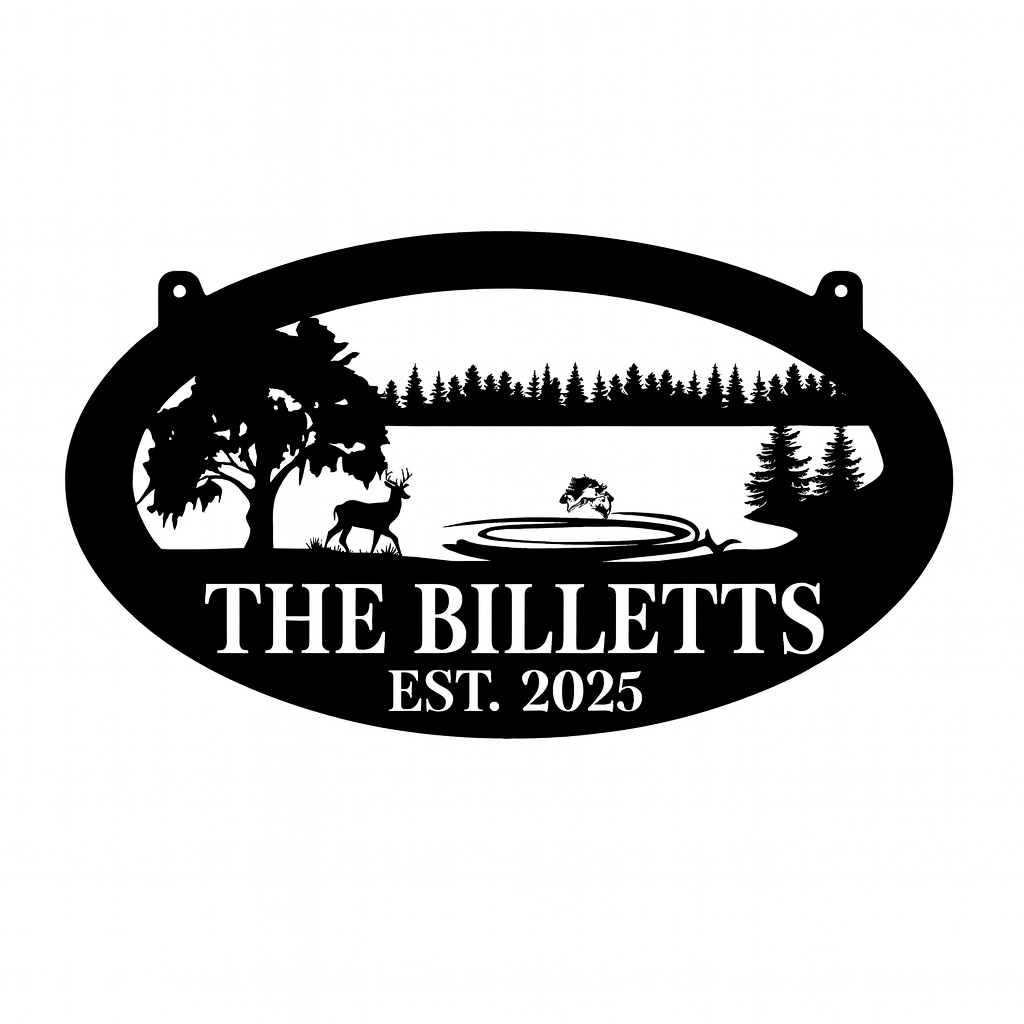 Bass Splash and Deer monogram